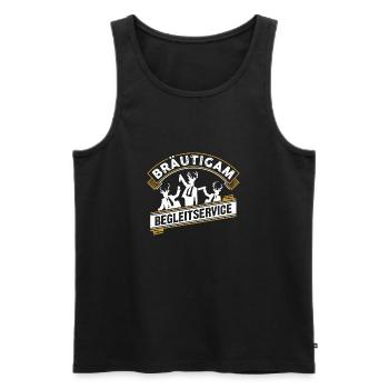 Bräutigam Junggesellenabschied JGA Begleitservice - Männer Premium Bio Tank Top - Schwarz - Vorne - AI Model Male 178 light (178cm)