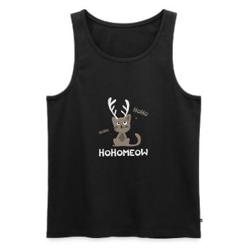 HohoMeow - Chat de Noël Idée cadeau Christmas - Débardeur bio Premium Homme - noir - Devant - Michal (187cm)