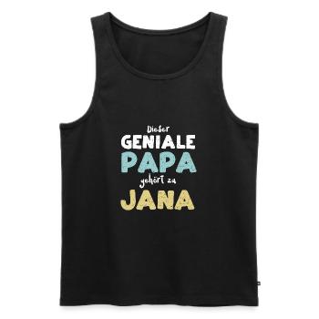 Dieser Geniale Papa Gehört Zu Jana - Männer Premium Bio Tank Top - Schwarz - Vorne - Michal (187cm)