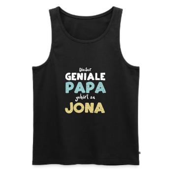 Dieser Geniale Papa Gehört Zu Jona - Männer Premium Bio Tank Top - Schwarz - Vorne - AI Model Male 178 light (178cm)