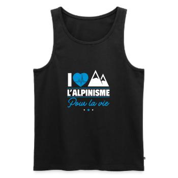 J'aime l'alpinisme – Pour la vie - Débardeur bio Premium Homme - noir - Devant - Michal (187cm)