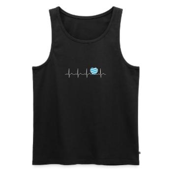 Herzschlag - Wiesn Heartbeat - Bayern - Männer Premium Bio Tank Top - Schwarz - Vorne - Michal (187cm)