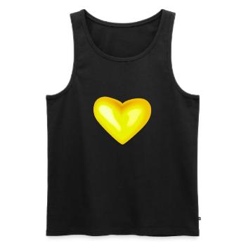 Heart yellow gift idea - Men's Premium Organic Tank Top - black - Front - Michal (187cm)