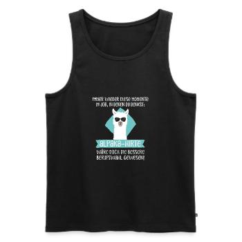 Alpaka-Hirte - Männer Premium Bio Tank Top - Schwarz - Vorne - AI Model Male 178 light (178cm)