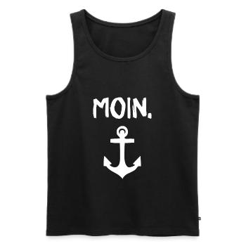 Moin 100 % Norddeutsch Geschenk Tee Shirt - Männer Premium Bio Tank Top - Schwarz - Vorne - Michal (187cm)
