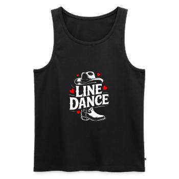 La danse en ligne : mon hobby - ma passion - mon truc - Débardeur bio Premium Homme - noir - Devant - Michal (187cm)