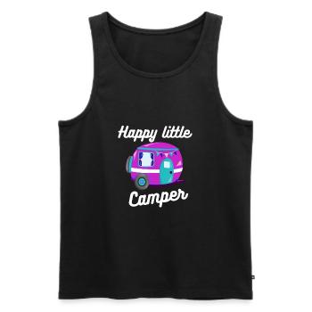 Happy Little Camper Camping Fans Geschenk - Männer Premium Bio Tank Top - Schwarz - Vorne - Michal (187cm)