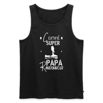 Super papa Randonneur - Débardeur bio Premium Homme - noir - Devant - Michal (187cm)