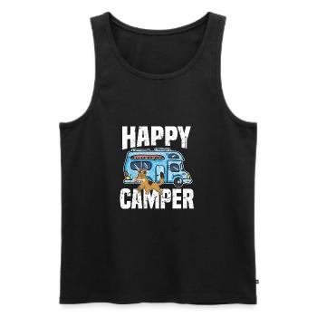 Camping Camper Dogs Happy Camper Outdoors with - Men's Premium Organic Tank Top - black - Front - Michal (187cm)