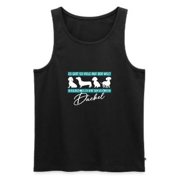 Ich hab den schönsten Dackel. Dackelsilhouetten - Männer Premium Bio Tank Top - Schwarz - Vorne - Michal (187cm)