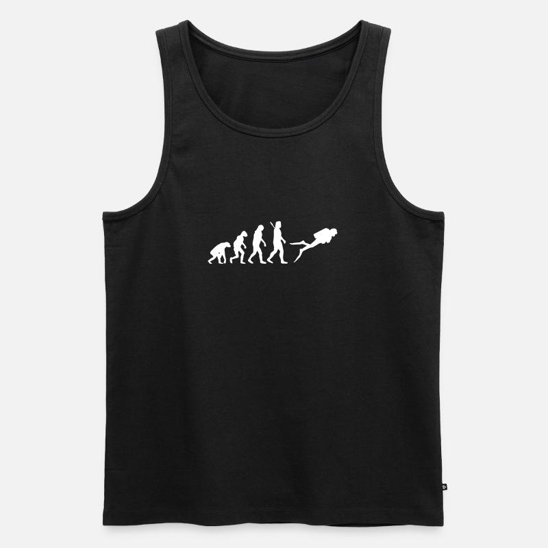 Evolution Tauchen - Männer Premium Bio Tank Top - Schwarz