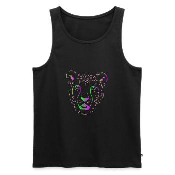 Gepard Raubkatze Afrika - Männer Premium Bio Tank Top - Schwarz - Vorne - AI Model Male 178 light (178cm)