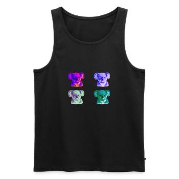 Koala Colorful Gift Idea Koalas Pop Art Pop Art - Men's Premium Organic Tank Top - black - Front - AI Model Male 178 light (178cm)