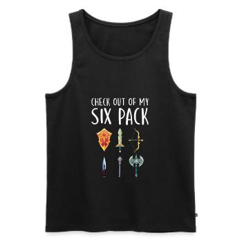 Watch My Abs 6 Pack Funny Weapons RPG Player - Männer Premium Bio Tank Top - Schwarz - Vorne - AI Model Male 178 light (178cm)