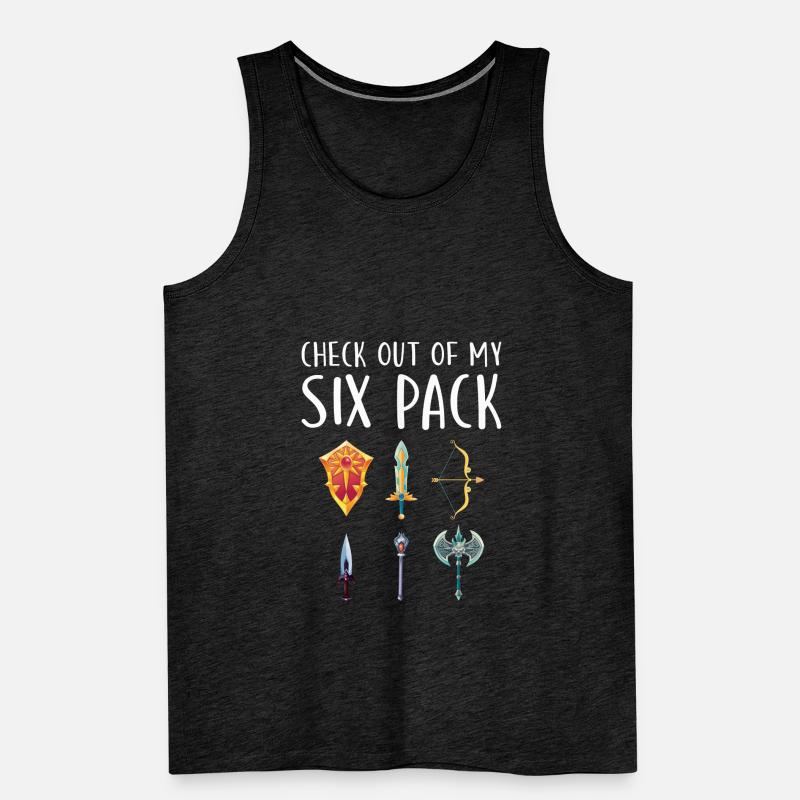 Watch My Abs 6 Pack Funny Weapons RPG Player Men's Premium Organic Tank Top