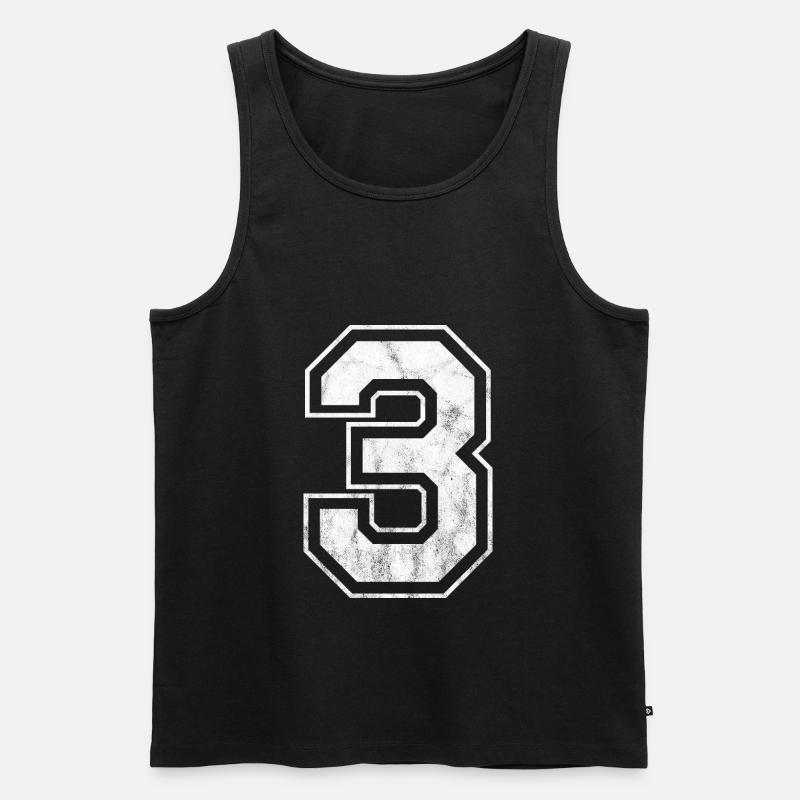 Nummer 3 - Männer Premium Bio Tank Top - Schwarz