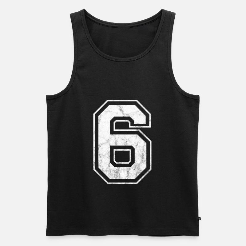 Nummer 6 - Männer Premium Bio Tank Top - Schwarz