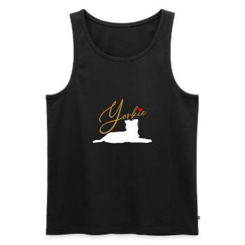 Yorkie what else? Yorkshire Terrier - Men's Premium Organic Tank Top - black - Front - AI Model Male 178 light (178cm)