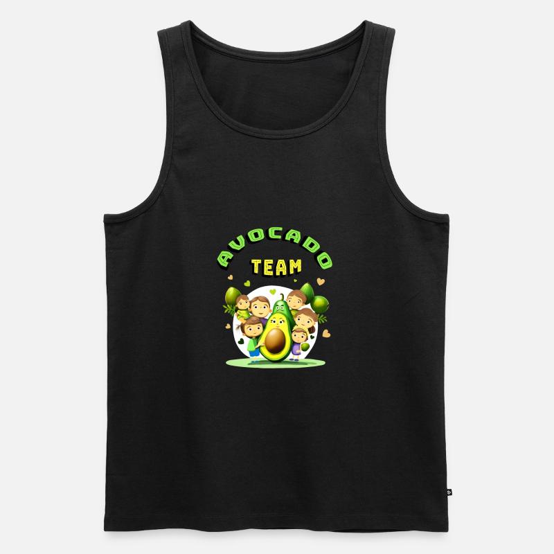 Avocado-Team - Männer Premium Bio Tank Top - Schwarz