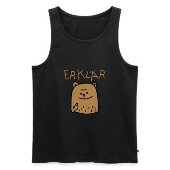 Erklär Bär (b) - Männer Premium Bio Tank Top - Schwarz - Vorne - Michal (187cm)