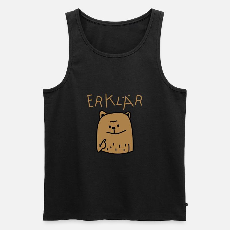 Erklär Bär (b) - Männer Premium Bio Tank Top - Schwarz