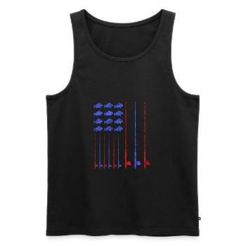 fishing - Men's Premium Organic Tank Top - black - Front - Michal (187cm)