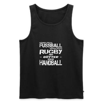 Handball Shirt - Gods play handball - Men's Premium Organic Tank Top - black - Front - Michal (187cm)