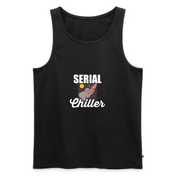 Serial Chiller - With a sleeping sloth - Men's Premium Organic Tank Top - black - Front - AI Model Male 178 light (178cm)