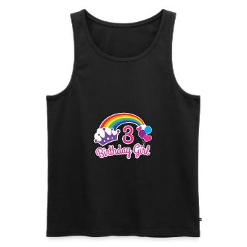 Chemise 3ème anniversaire Rainbow Princess pour fille - Débardeur bio Premium Homme - noir - Devant - Michal (187cm)