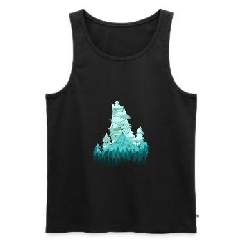 Wild Wolf Nature Wilderness Forest Loner Gift - Men's Premium Organic Tank Top - black - Front - AI Model Male 178 light (178cm)