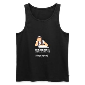 READING: abibliophobia - Men's Premium Organic Tank Top - black - Front - Michal (187cm)