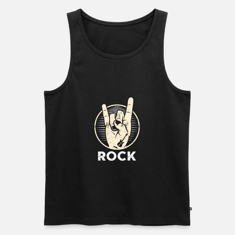 rock n roll - Männer Premium Bio Tank Top - Schwarz