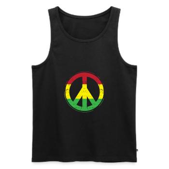 Reggae Peace - Men's Premium Organic Tank Top - black - Front - AI Model Male 178 light (178cm)