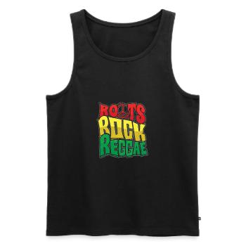 Roots reggae rock - Débardeur bio Premium Homme - noir - Devant - AI Model Male 178 light (178cm)