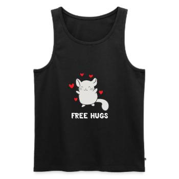 Chinchilla - Chinchillas - Cadeau - Free Hugs - Débardeur bio Premium Homme - noir - Devant - AI Model Male 178 light (178cm)