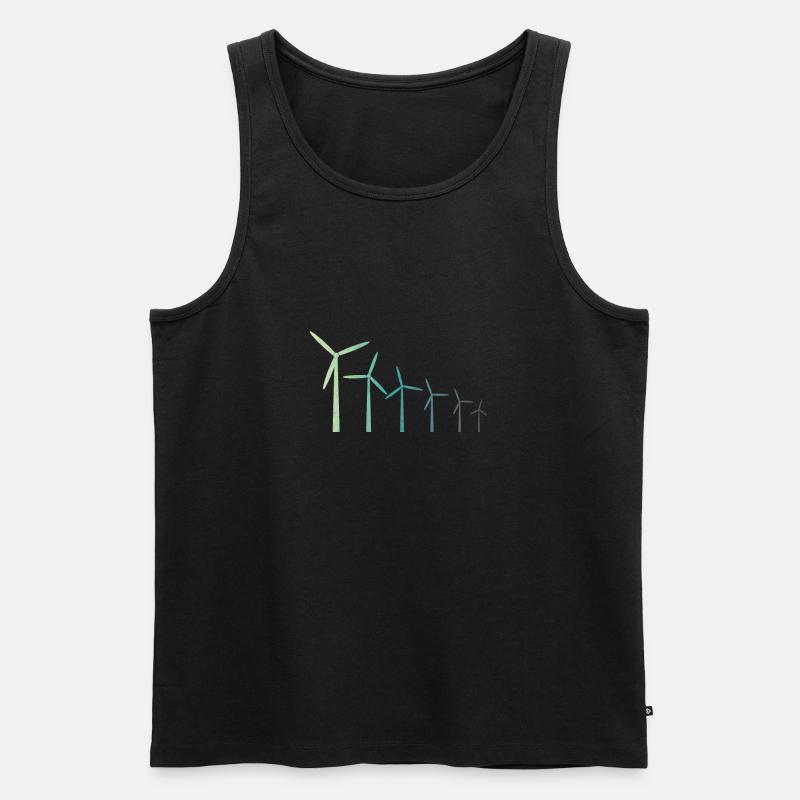 Windrad Windkraft Windenergie Geschenk nachhaltig - Männer Premium Bio Tank Top - Schwarz