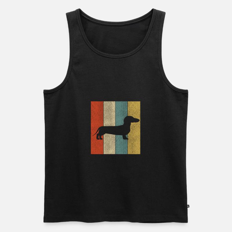 Dachshund Dackel Teckel Geschenk Hund - Männer Premium Bio Tank Top - Schwarz