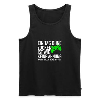 A day without gambling | Gamer gaming gamer - Men's Premium Organic Tank Top - black - Front - Michal (187cm)