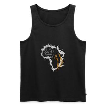 Rhodesian Ridgeback Löwe Afrika Liebhaber RR - Männer Premium Bio Tank Top - Schwarz - Vorne - AI Model Male 178 light (178cm)