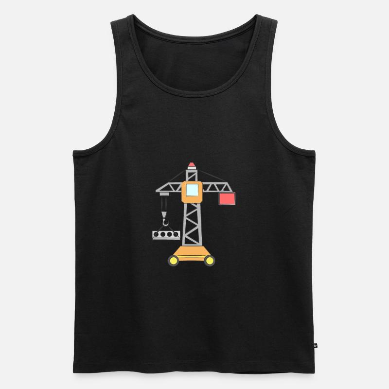 Kran Kinder Baustelle - Männer Premium Bio Tank Top - Schwarz