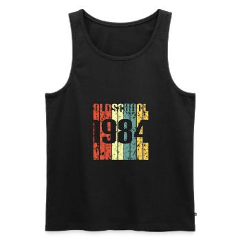 Birthday year born gift · 1984 - Men's Premium Organic Tank Top - black - Front - Michal (187cm)