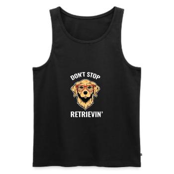 Ne pas arrêter de récupérer 'Golden Retriever Dog Dogs - Débardeur bio Premium Homme - noir - Devant - Michal (187cm)