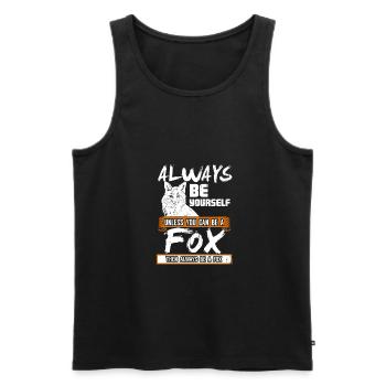 Fox - Männer Premium Bio Tank Top - Schwarz - Vorne - AI Model Male 178 light (178cm)
