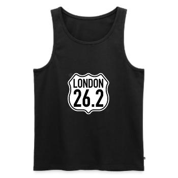 Londres 26,2 milles | Marathoniens marathoniens courant - Débardeur bio Premium Homme - noir - Devant - Michal (187cm)