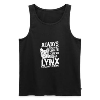 Luchs Tier - Männer Premium Bio Tank Top - Schwarz - Vorne - AI Model Male 178 light (178cm)