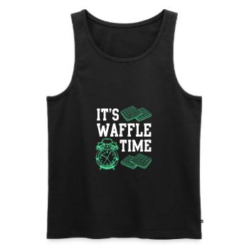 Waffle Time saying gift idea waffle - Men's Premium Organic Tank Top - black - Front - AI Model Male 178 light (178cm)