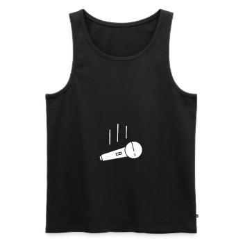 Mic Drop Funny Performer Comedian Rapper Cool Gift - Men's Premium Organic Tank Top - black - Front - AI Model Male 178 light (178cm)