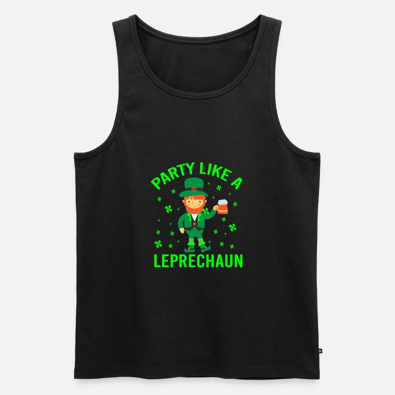 PARTY LIKE A LEPRECHAUN - Männer Premium Bio Tank Top - Schwarz