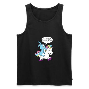 Schneller als hoppeln Hase Einhorn Geschenk - Männer Premium Bio Tank Top - Schwarz - Vorne - AI Model Male 178 light (178cm)