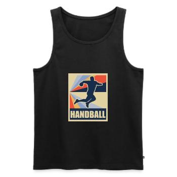 Handball ball sport retro cadeau - Débardeur bio Premium Homme - noir - Devant - Michal (187cm)